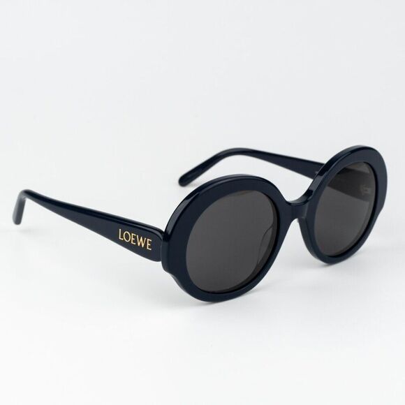 Loewe LW40135I SLIM 90A BRAND NEW Sunglasses Shiny Blue Smoke Round Women main image 8